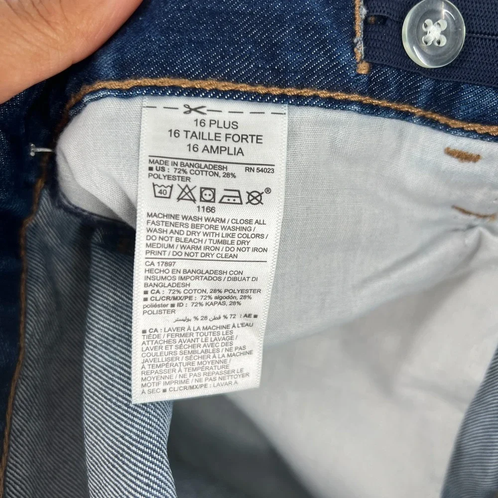 Old Navy Wow Straight Non Stretch Jeans Boys 16 Plus Blue Dark Wash Denim Cotton